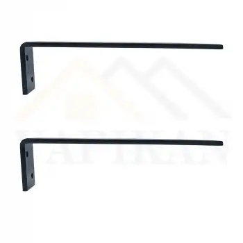 30x50x200mm Ağır Yük Köşebent Siyah Renk - 5mm Kalınlıkta Lama Demiri - Dekoratif Raf Altı L Ayak - Duvara Raf Tutucu Montaj Askı Aparatı