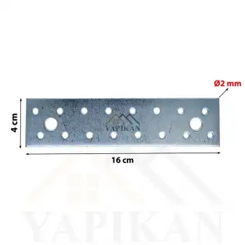 40x160 mm - Uzun Düz Gönye Bağlantı Demiri - Düz Köşebent Kenar Köşe Birleştirme Aparatı - (Kod_478)