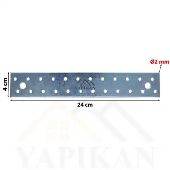 40x240 mm - Uzun Düz Gönye Bağlantı Demiri - Düz Köşebent Kenar Köşe Birleştirme Aparatı - (Kod_480)