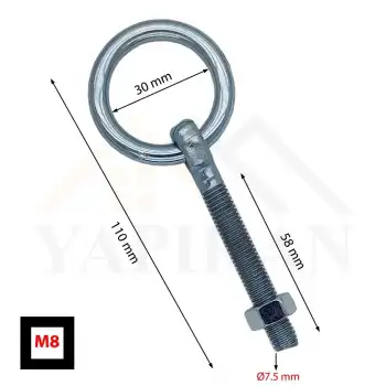 Halkalı Civata 8 mm