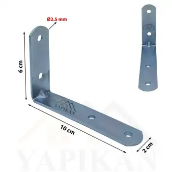 20x60x100 mm - Orta Yük Deprem Dolap Sabitleme Aparatı - Mobilya Gardırop Eşya Duvara Sabitleyici L Demir - (Kod_632)