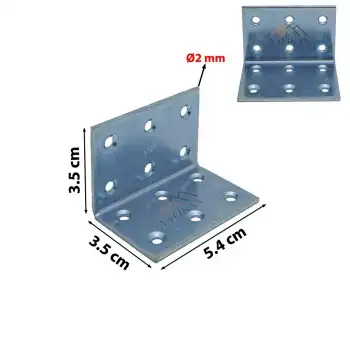 35x35x54 mm - L Demir Gönye Köşebent - Mobilya Dolap Köşe Birleştirme Sabitleme Aparatı - (Kod_640)