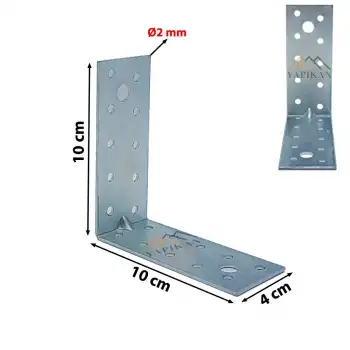 40x100x100 mm - Mobilya Dolap Duvara Sabitleme Montaj Aparatı - L Demir Gönye Köşebent - (Kod_647)