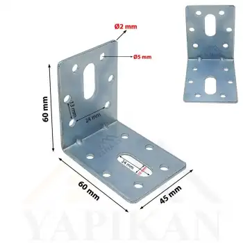 45x60x60 mm - Deprem Dolap Sabitleme Aparatı - Mobilya Gardırop Eşya Duvara Sabitleyici L Demir - (Kod_612)