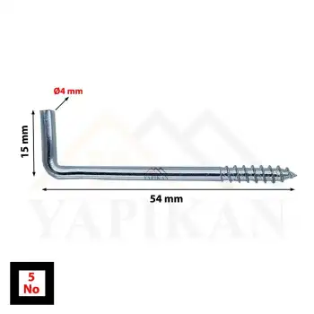 Korniş Çivisi No: 5 - L Kanca Demir - L Vida Montaj Askı Aparatı