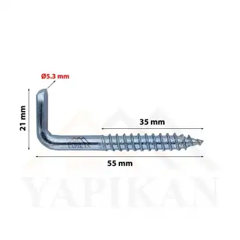 Şofben Çivisi No: 1 - L Kanca Demir - L Montaj Askı Aparatı