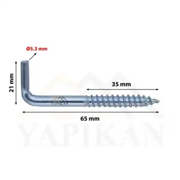 Şofben Çivisi No: 2 - L Kanca Demir - L Montaj Askı Aparatı