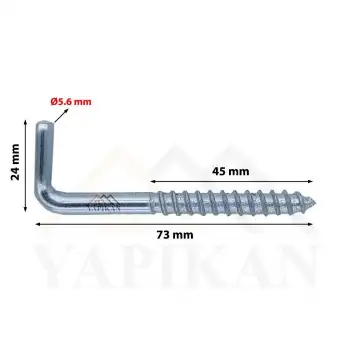 Şofben Çivisi No: 3 - L Kanca Demir - L Montaj Askı Aparatı