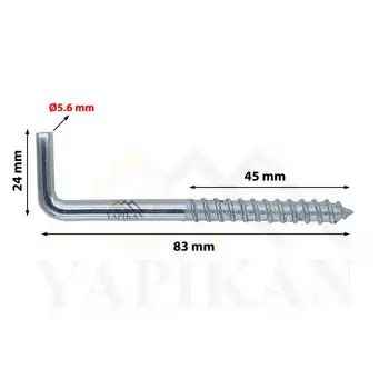 Şofben Çivisi No: 4 - L Kanca Demir - L Montaj Askı Aparatı