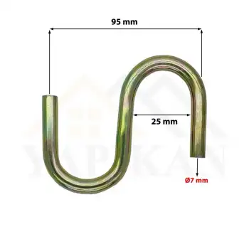 S Kanca Demir - Extra Es Kanca - Ağır Yük Kancası - Salıncak Hamak Kancası