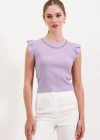 0430 Örme Bluz  Lila