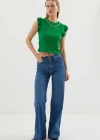 0430 Örme Bluz  Yeşil