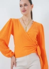 0441 Anvelop Örme Bluz  Turuncu