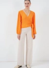 0441 Anvelop Örme Bluz  Turuncu