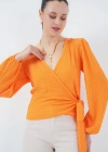 0441 Anvelop Örme Bluz  Turuncu