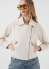 0717 Kısa Kaşe Ceket  Ekru