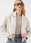 0717 Kısa Kaşe Ceket  Ekru