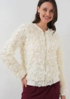 0719 Güllü Ceket  Ekru