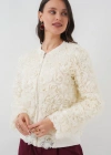 0719 Güllü Ceket  Ekru