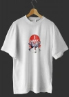 1 ayıs Emek Ve Dayanışma Günü Baskılı Oversize Bisiklet Yaka Tshirt  Beyaz