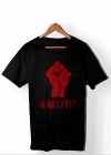 1 ayıs Emek Ve Dayanışma Günü HAKIYIZ Baskılı Bisiklet Yaka Tshirt  iyah