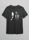 10 Kasım Atatürk Anma Günü ilüet Baskılı Oversize Bisiklet Yaka Tshirt  iyah