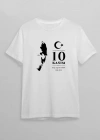 10 Kasım Atatürk Baskılı Tshirt  Beyaz