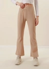 10220 İspanyol Paça Pantolon  Bej