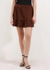 1884 Örme Mini Etek  Kahverengi