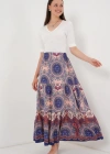 1898 Desenli Uzun Etek  Saks
