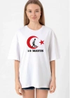 19 ayıs 20/1 Baskılı Tshirt  Beyaz