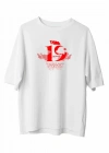 19 ayıs Atatürk Temalı Gençlik Ve por Bayramı Bisiklet Yaka Tshirt  Beyaz
