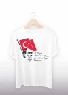 19 ayıs Atatürkü Anma Gençlik Ve por Bayramı Baskılı Oversize Tshirt  Beyaz