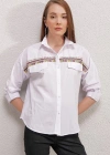 20147 Nakışlı Gömlek  Beyaz