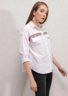 20147 Nakışlı Gömlek  Beyaz
