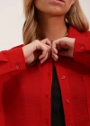 20153 Tek Cepli Oversize Gömlek  Kırmızı