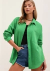 20153 Tek Cepli Oversize Gömlek  Yeşil