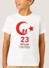 23 Nisan Çocuk Bayramı Baskılı Özel Tshirt  Beyaz