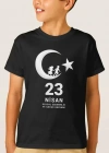 23 Nisan Çocuk Bayramı Baskılı Özel Tshirt  Siyah