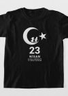 23 Nisan Çocuk Bayramı Baskılı Özel Tshirt  Siyah