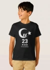 23 Nisan Çocuk Bayramı Baskılı Özel Tshirt  Siyah