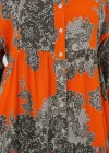 23 Otantik Desenli Tesettür Elbise  E. Turuncu