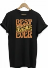 24 Kasım Öğretmenler Günü Hediye Baskılı Oversize Bisiklet Yaka Tshirt  iyah