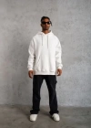 3 İplik Kapşonlu weatshirt Hoodie  Beyaz
