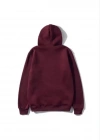 3 İplik Pamuklu Unisex Kapşonlu weetshirt  Bordo