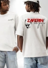 30 Ağustos Zafer Bayramı Ön Arka Baskılı Oversize Bisiklet Yaka Tshirt  Beyaz