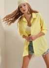 3900 Oversize Uzun Basic Gömlek  Sarı