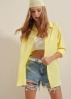 3900 Oversize Uzun Basic Gömlek  Sarı