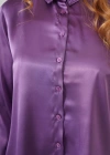 3964 Hafif Dökümlü Saten Gömlek  Mor