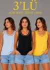 3’lü Kolsuz porcu Atlet eti Yazlık Bisiklet Yakalı  arı, iyah, Bebe avisi